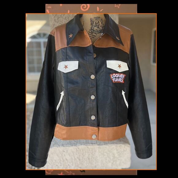 Looney Tunes X Unique Vintage Yosemite Sam Trucker Jacket Black Size L - Picture 3 of 6